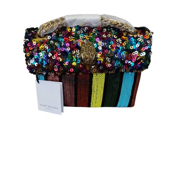 Kurt Geiger London Rainbow Sequin Shoulder Bag Chain Strap